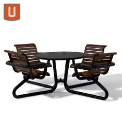36 " Outdoor Table with Attached Seats 