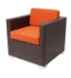 Aruba Armchair Aluminum - Java Synthetic Wicker No Cushions
