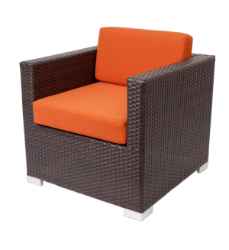 Aruba Armchair Aluminum - Java Synthetic Wicker No Cushions