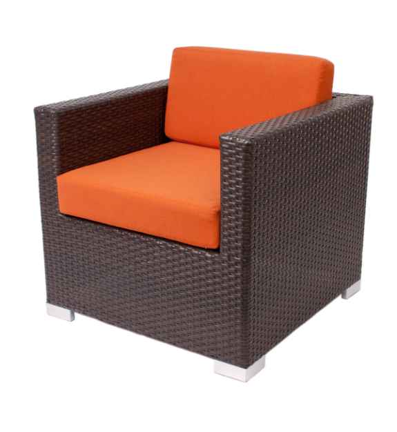 Aruba Armchair Aluminum - Java Synthetic Wicker No Cushions