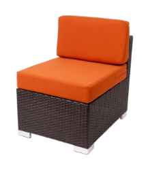 "Cushion Set For Armless Middle Sofa  4"" Seat Cushion with Wedge Back Design - Sunbrella? Canvas"