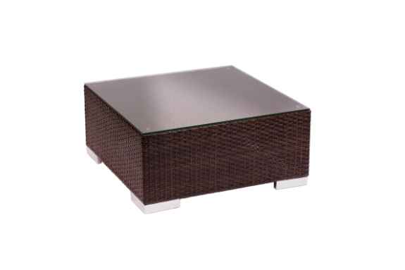 Aruba Coffee Table Aluminum - Java Synthetic Wicker No Glass