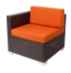 Aruba Left / Right Arm Sofa Section Aluminum - Java Synthetic Wicker No Cushions