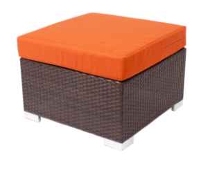 Aruba Ottoman Aluminum - Java Synthetic Wicker No Cushion