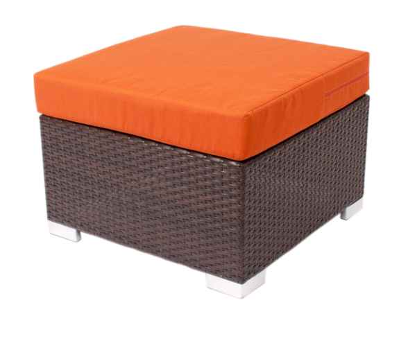 Aruba Ottoman Aluminum - Java Synthetic Wicker No Cushion