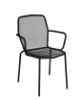 Avalon Outdoor Stacking ArmchairE-coated, Powder Coated  Micro-Mesh Steel - Black