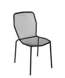 Avalon Outdoor Stacking Side ChairE-coated, Powder Coated  Micro-Mesh Steel - Black