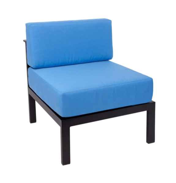 Stone Harbor Armless Middle Sofa Section Aluminum - Powder Coated Black or Soft Gray No Cushions
