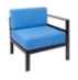 Stone Harbor Right Arm Sofa Section Aluminum - Powder Coated Black or Soft Gray No Cushions