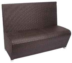 Cabo Outdoor Booth Bench - Java Synthetic Wicker