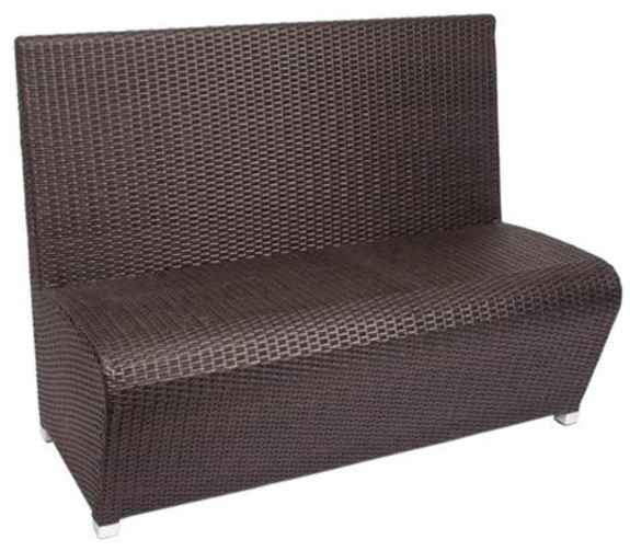 Cabo Outdoor Booth Bench - Java Synthetic Wicker