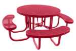Champion 4 Round Freestanding Picnic Table - Expanded Metal Mesh 