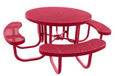 Champion 4 Round Freestanding Picnic Table - Expanded Metal Mesh 