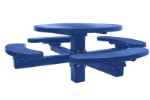 Champion 4 Round Single Pedestal Direct Bury Picnic Table - Expanded Metal Mesh 