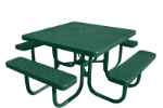 Champion 4 Square Freestanding Picnic Table - Expanded Metal Mesh 