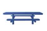 Champion 8 ADA Accessible Double Pedestal Direct Bury Picnic Table - Expanded Metal Mesh 