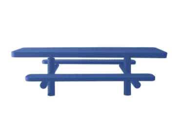Champion 8 ADA Accessible Double Pedestal Direct Bury Picnic Table - Expanded Metal Mesh 
