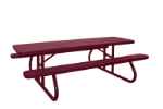 Champion 8 Rectangle Freestanding Picnic Table - Expanded Metal Mesh 