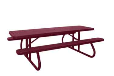 Champion 8 Rectangle Freestanding Picnic Table - Expanded Metal Mesh 