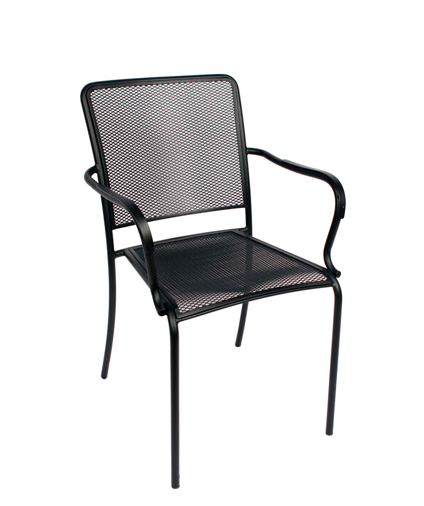 Delmarva Outdoor Armchair Micro Mesh Seat & Back Powder Coated Steel - Black