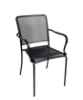 Delmarva Outdoor Armchair Micro Mesh Seat & Back Powder Coated Steel - Black