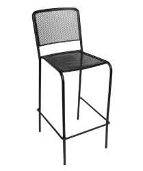 Delmarva Outdoor Barstool Micro Mesh Seat & Back Powder Coated Steel - Black