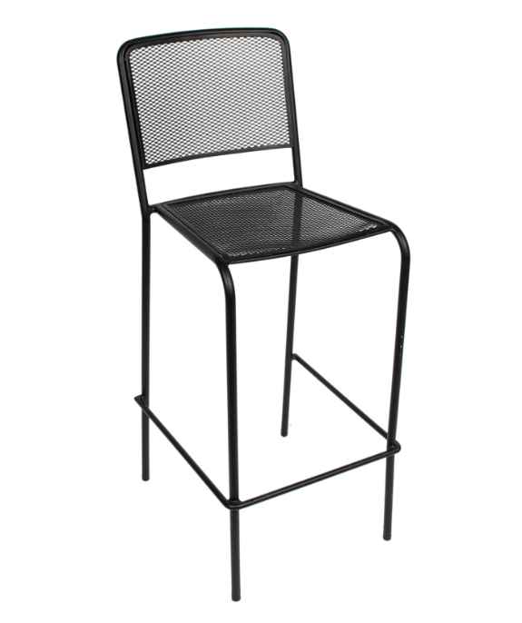 Delmarva Outdoor Barstool Micro Mesh Seat & Back Powder Coated Steel - Black