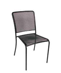 Delmarva Outdoor Side Chair Micro Mesh Seat & Back  Powder Coated Steel - Black