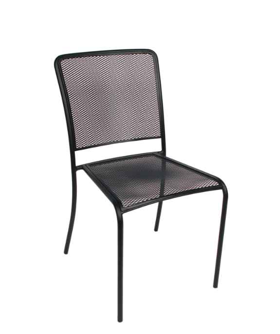 Delmarva Outdoor Side Chair Micro Mesh Seat & Back  Powder Coated Steel - Black