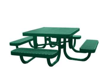 Childrens Champion 3 Square Freestanding Picnic Table - Expanded Metal Mesh 