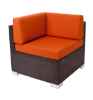 Aruba Corner Sofa Section Aluminum - Java Synthetic Wicker No Cushions