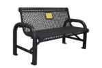 Grand Contour Outdoor Bench With Back - Expanded Metal Mesh 