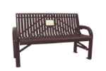 Grand Contour Outdoor Bench With Back - Laser Cut Mesh 