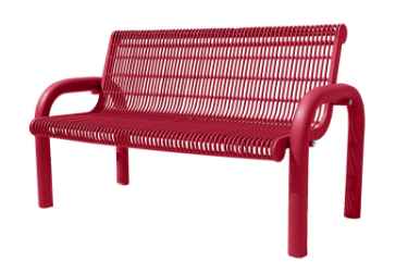 Grand Contour Outdoor Bench With Back - Welded Rod Mesh 