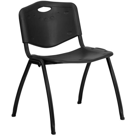 Handle Back Polypropylene Stack Chair - Black