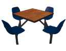 Jupiter 4-Seat Square Unit (Shell Seats)