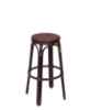 Dockside Outdoor Backless Barstool  Black Powder Coat Aluminum Frame - Black/Brown Synthetic Wicker