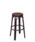 Dockside Outdoor Backless Barstool  Black Powder Coat Aluminum Frame - Black/Brown Synthetic Wicker
