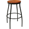 Metal Rustic Wood Backless Bar Stool
