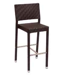 Tampico Outdoor Barstool - Aluminum Frame - Java Synthetic Wicker