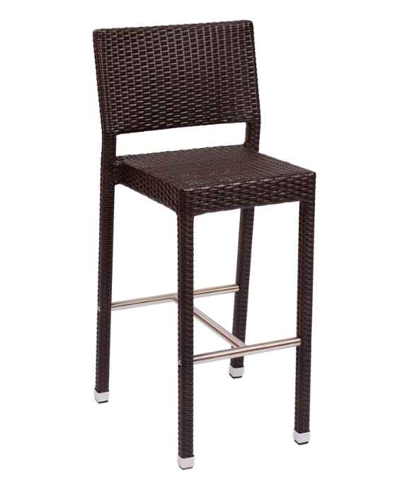 Tampico Outdoor Barstool - Aluminum Frame - Java Synthetic Wicker
