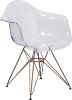 Temptation Transparent Side Chair with Gold Frame