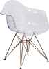 Temptation Transparent Side Chair with Gold Frame