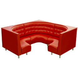 Upholstered 3/4 Restaurant Corner Booth
