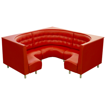 Upholstered 3/4 Restaurant Corner Booth