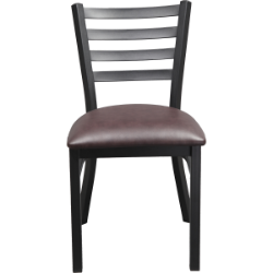 Metal Ladder Back Chair - 5 Yr Warranty & Double Seat Foam