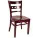 Ladder Back Wood Chair with Diamond Cutouts