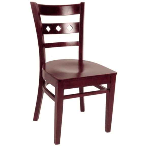 Ladder Back Wood Chair with Diamond Cutouts