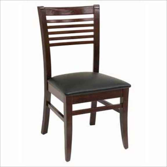 6 Strap Ladder Back, Upholstered Wood Chair