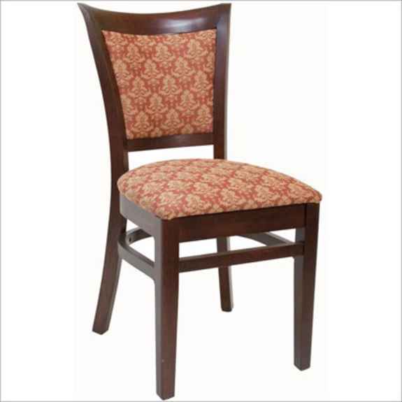 Padded Window Back Wood Chair